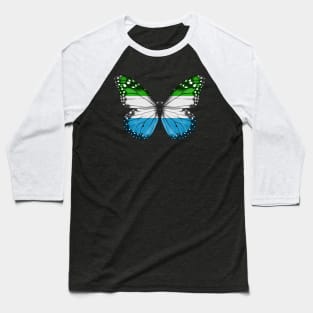 Sierra Leonean Flag  Butterfly - Gift for Sierra Leonean From Sierra Leone Baseball T-Shirt